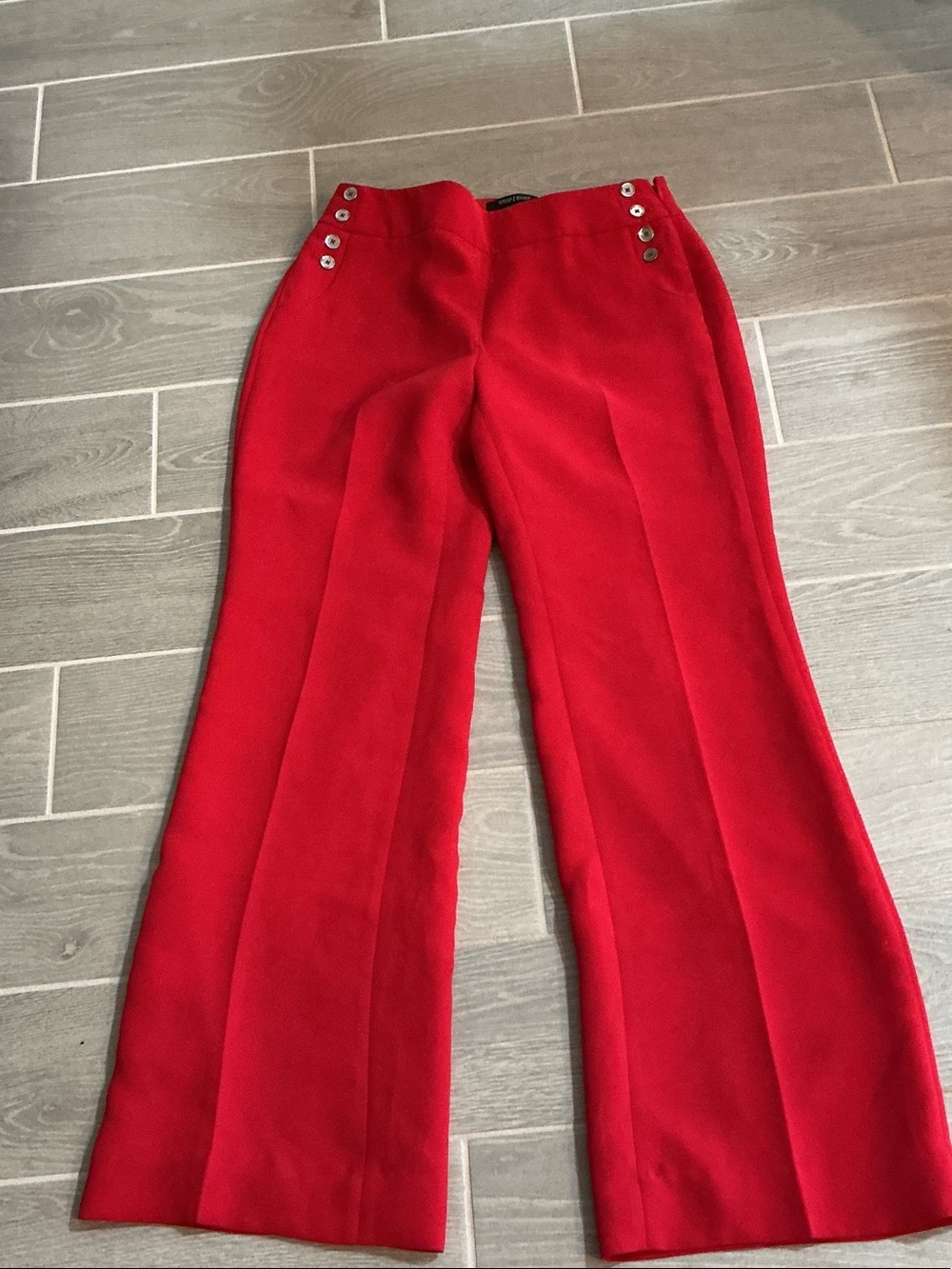 White House Black Market High-Waist Red Fashion Flare Pants Women’s Sz 6R
